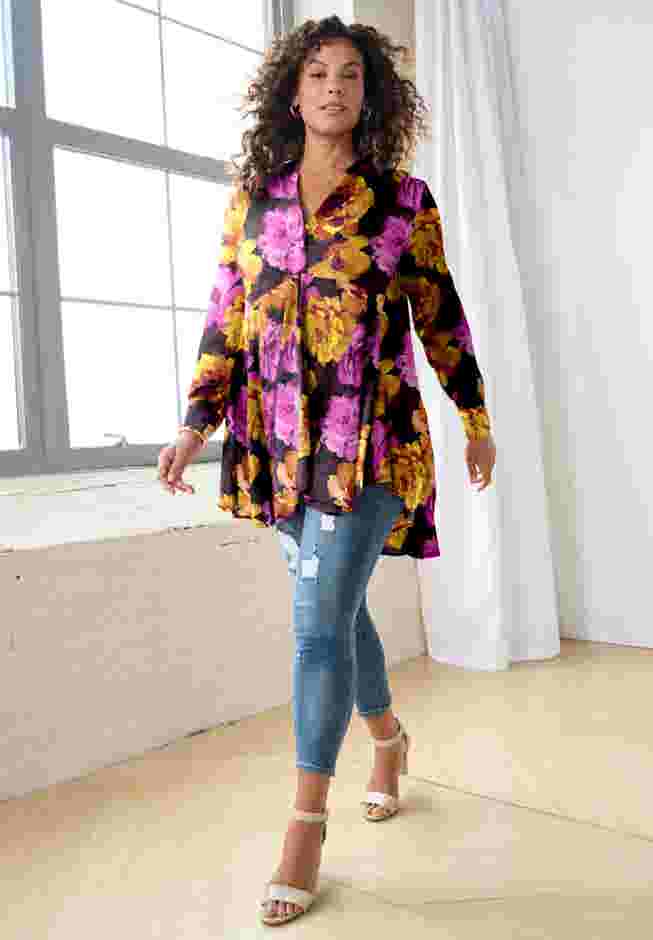 Fit And Flare Crinkle Tunic image number 0