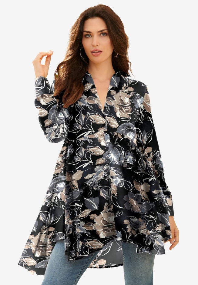 Hand Crinkled Fit And Flare Tunic image number 0