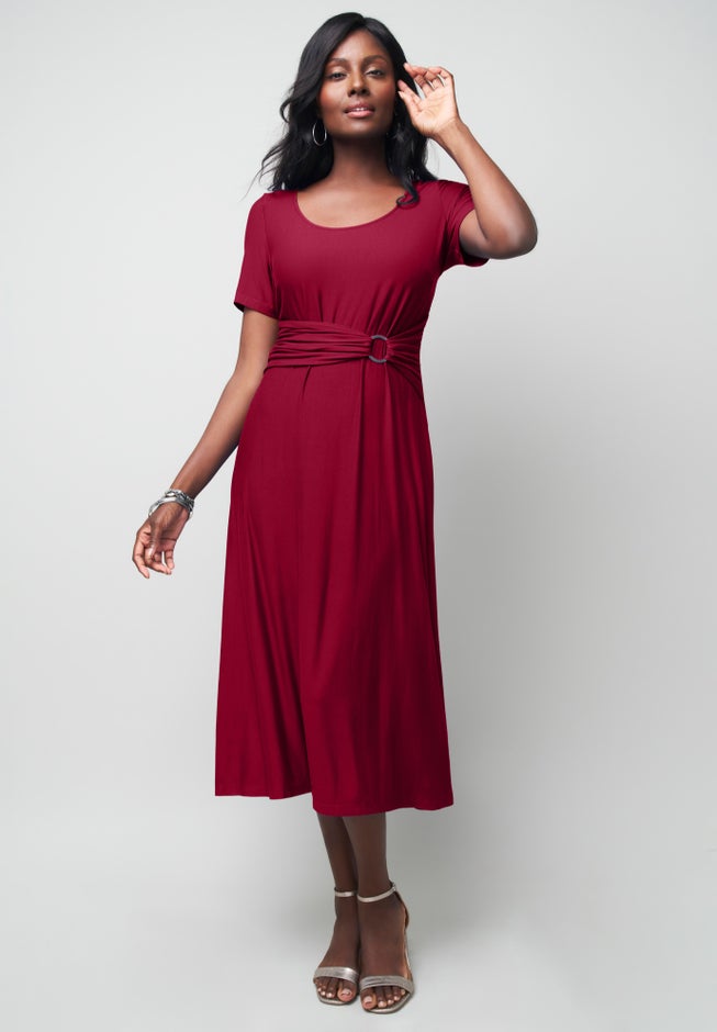 buckle midi dress Buckle Up Buttercup Midi Dress L