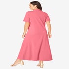 Stretch Cotton Button Front Maxi Dress image number null