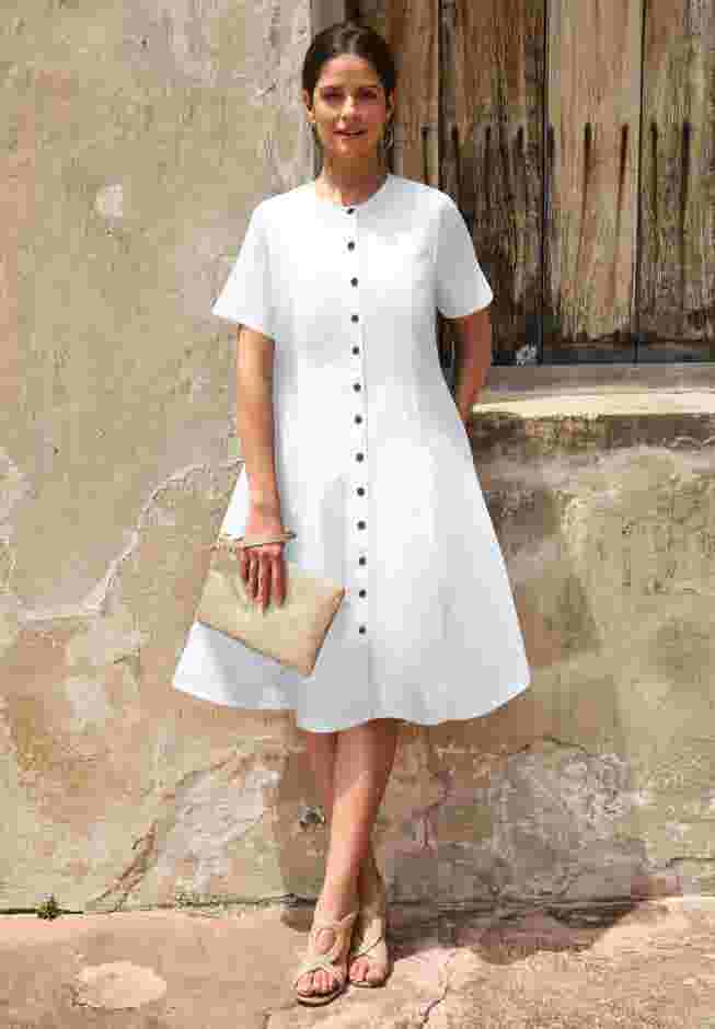Button Front Denim Dress image number 3