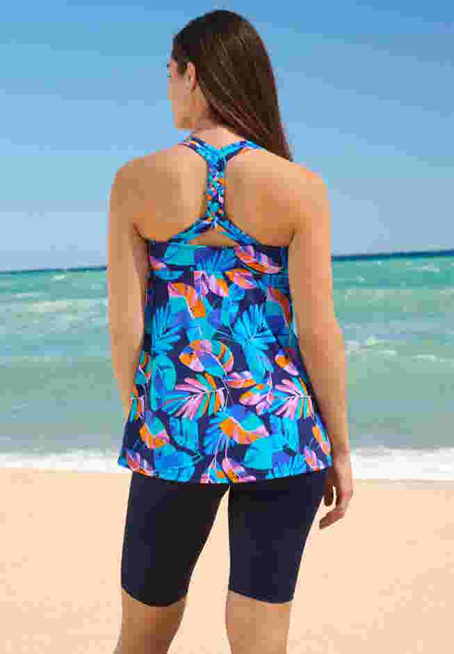 Longer Length Braided Tankini Top image number 1