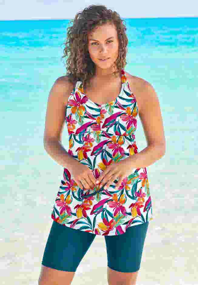 Longer Length Braided Tankini Top image number 0