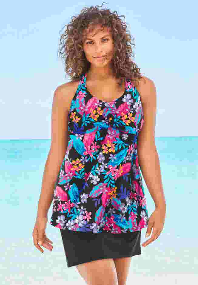 Longer Length Braided Tankini Top image number 0