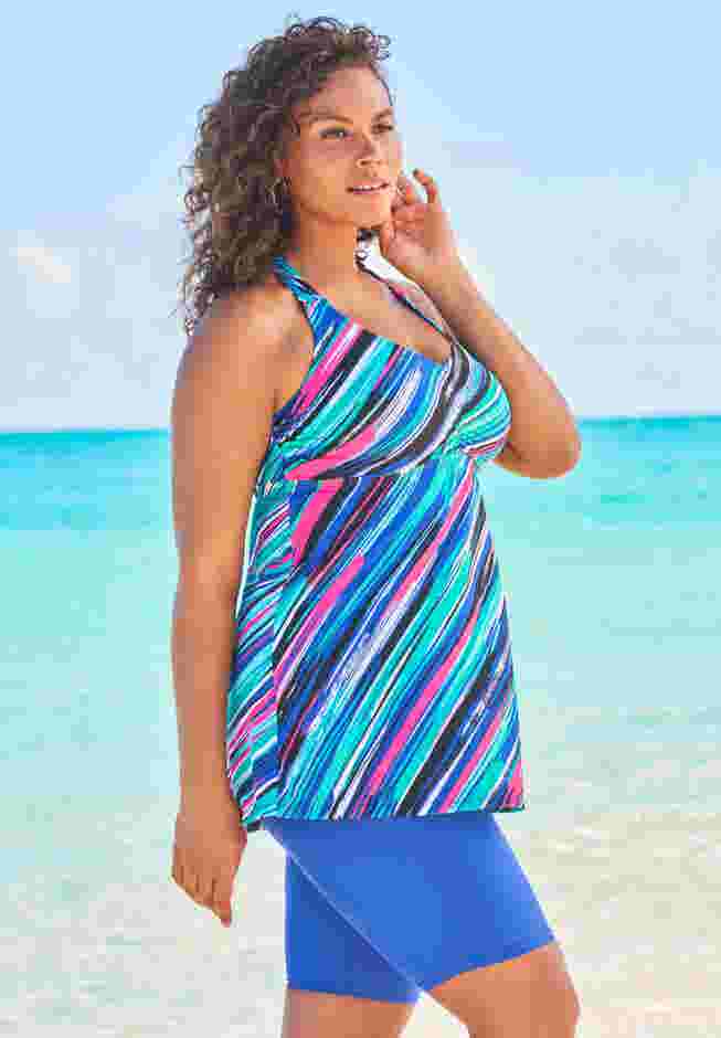 Longer Length Braided Tankini Top image number 2