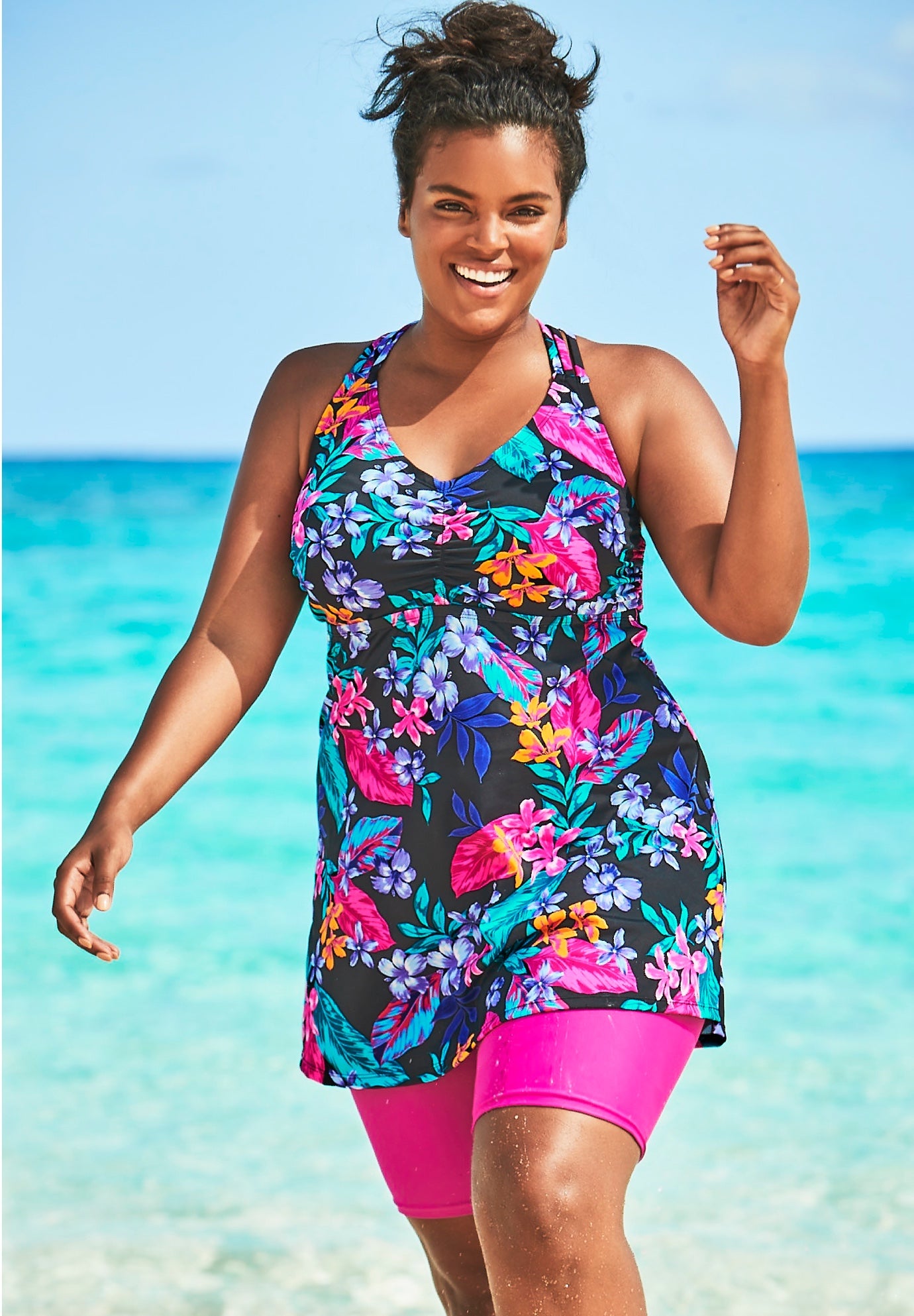 Longer Length Braided Tankini Top image number 0