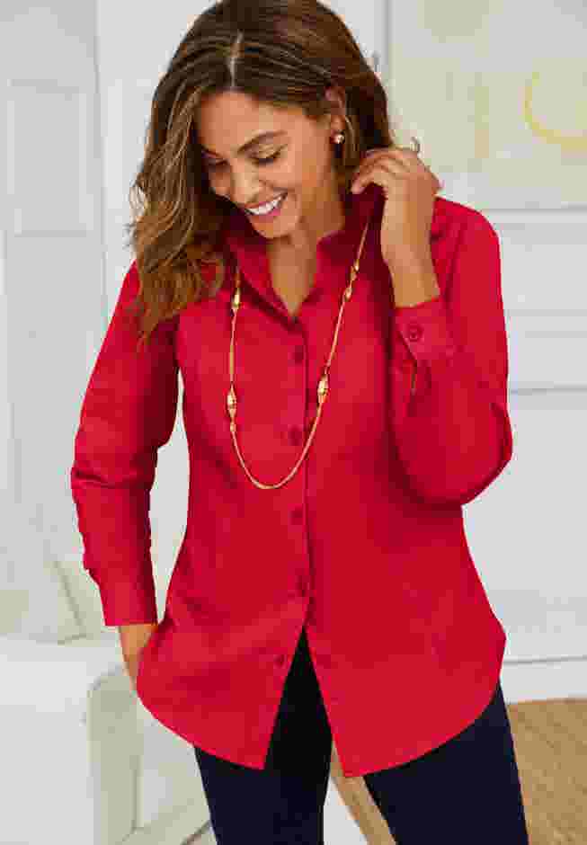 Wrinkle-Free Stretch Poplin Shirt image number 0