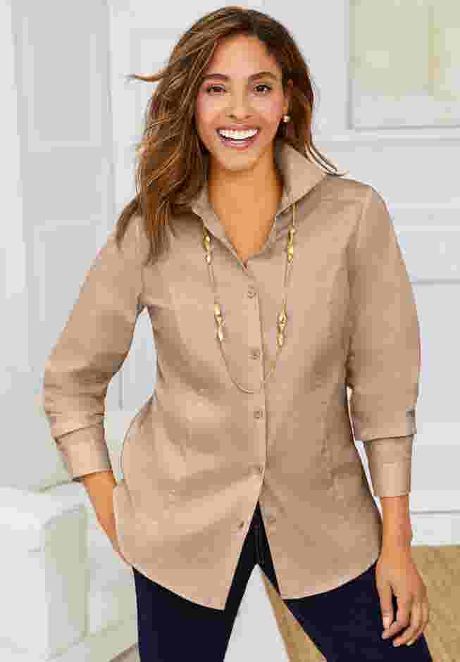 Wrinkle-Free Stretch Poplin Shirt image number 0