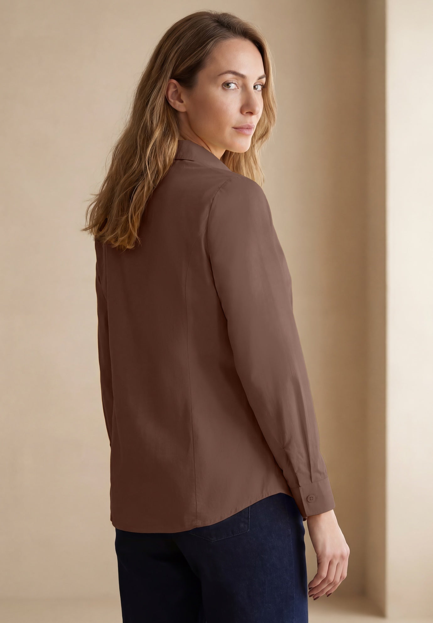 Stretch Cotton Poplin Button Down Shirt image number 1