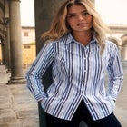 Stretch Cotton Poplin Button Down Shirt image number null