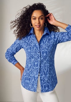 Stretch Cotton Poplin Button Down Shirt