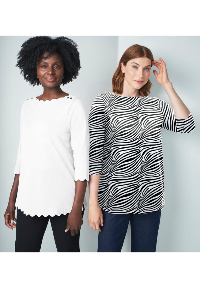 Scallop Boatneck Tunic image number 3