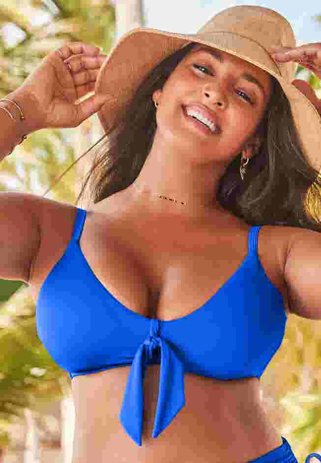Mentor Tie Front Bikini Top image number 0