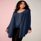Plus Size Lightweight Handkerchief Hem Cardigan Sweater image number null