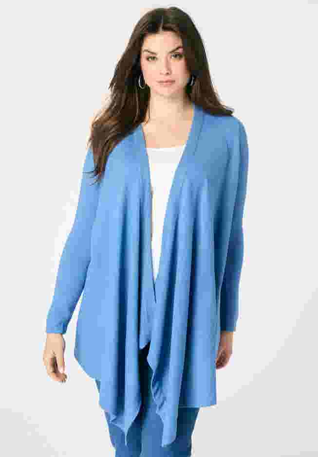 Fine Gauge Handkerchief Hem Cardigan Sweater image number 0