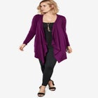 Plus Size Lightweight Handkerchief Hem Cardigan Sweater image number null