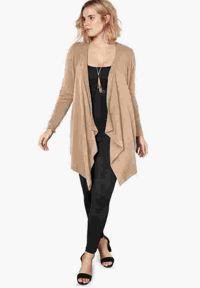 Fine Gauge Handkerchief Hem Cardigan Sweater image number 0