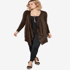 Plus Size Lightweight Handkerchief Hem Cardigan Sweater image number null