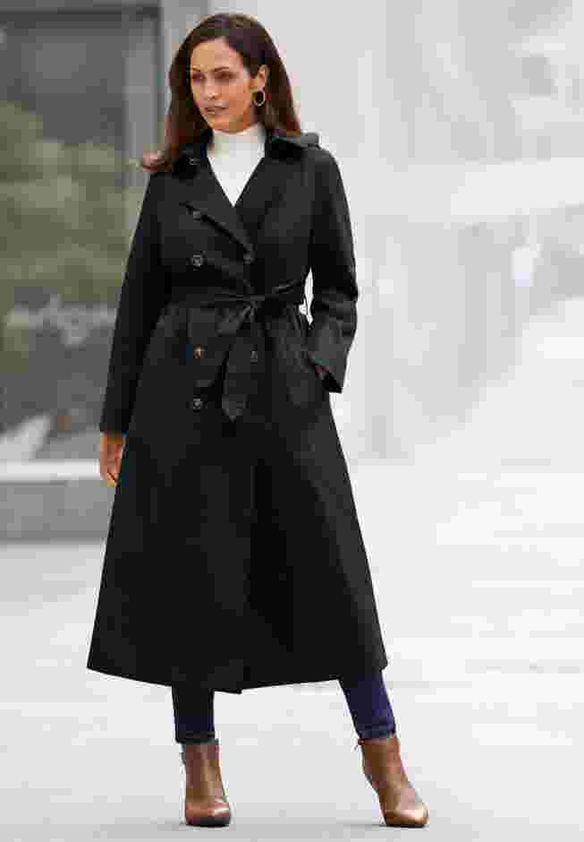 Double Breasted Long Trench Raincoat image number 0