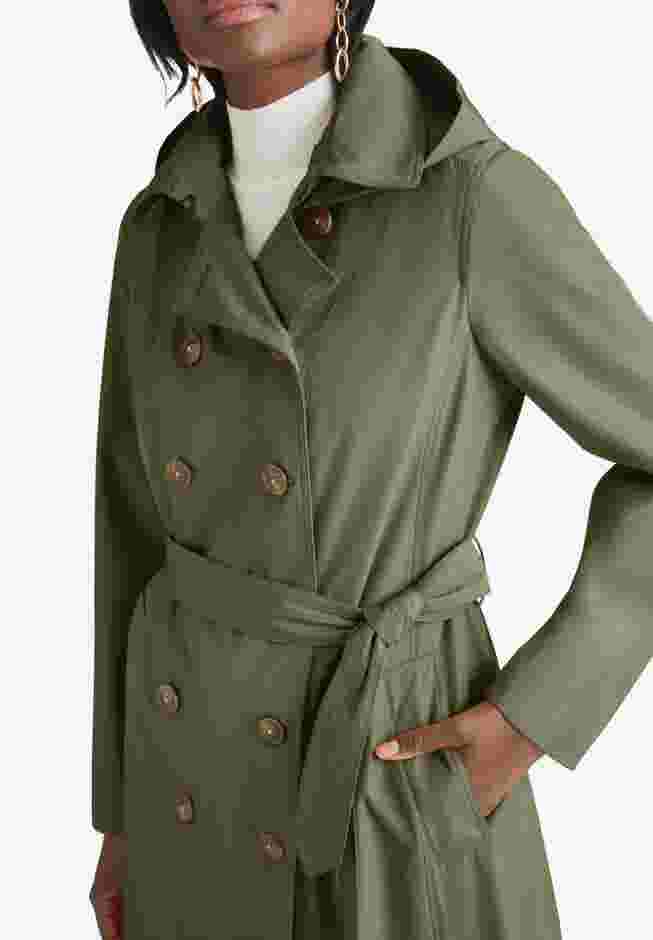 Double Breasted Long Trench Raincoat image number 4