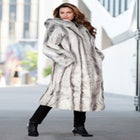 Plus Size Hooded Faux Fur Coat image number null
