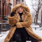 Plus Size Hooded Faux Fur Coat image number 4