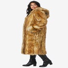 Plus Size Hooded Faux Fur Coat image number null
