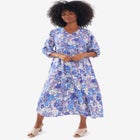 V-Neck Tiered Midi Dress image number null