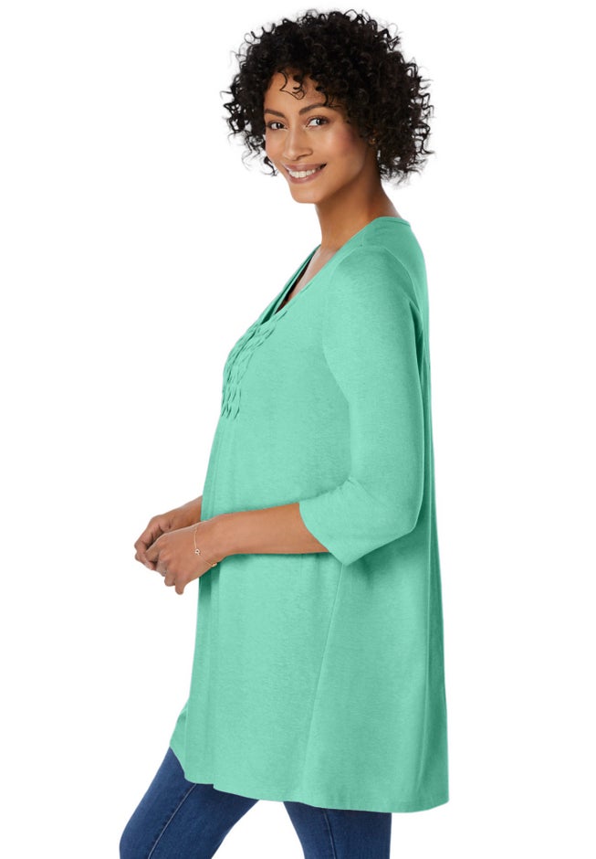 Smocked Henley Trapeze Tunic image number 2