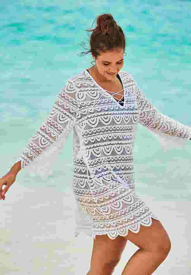 Scallop Lace Cover Up  image number 3