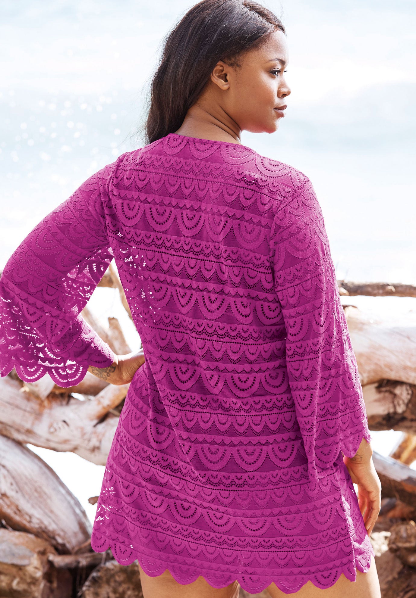 Scallop Lace Cover Up  image number 1