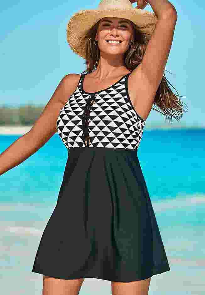 Macrame High Neck Swimdress image number 0