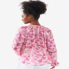 Keyhole Ruffle Trim Blouse image number null