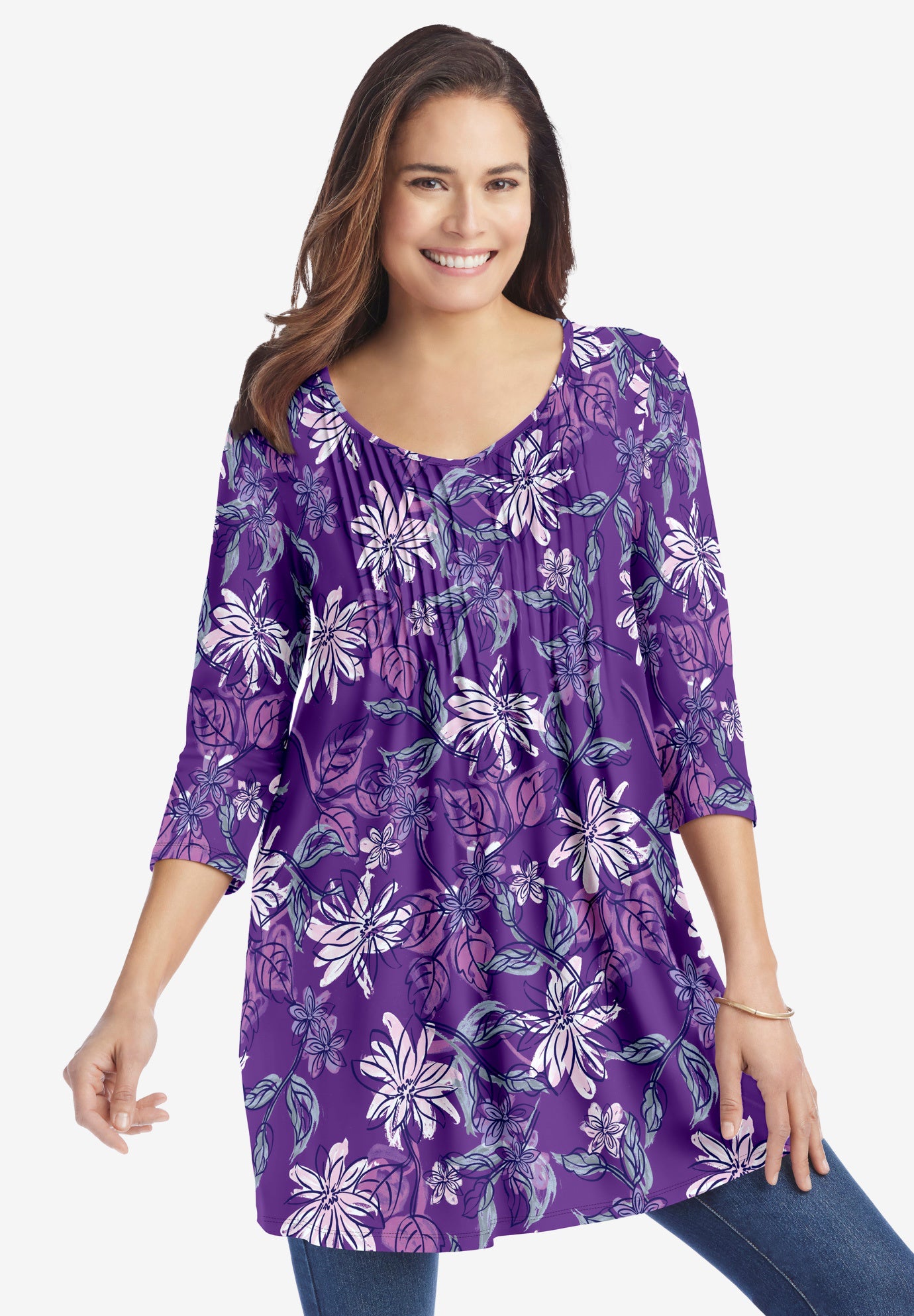 V-Neck Pintucked Tunic image number 7