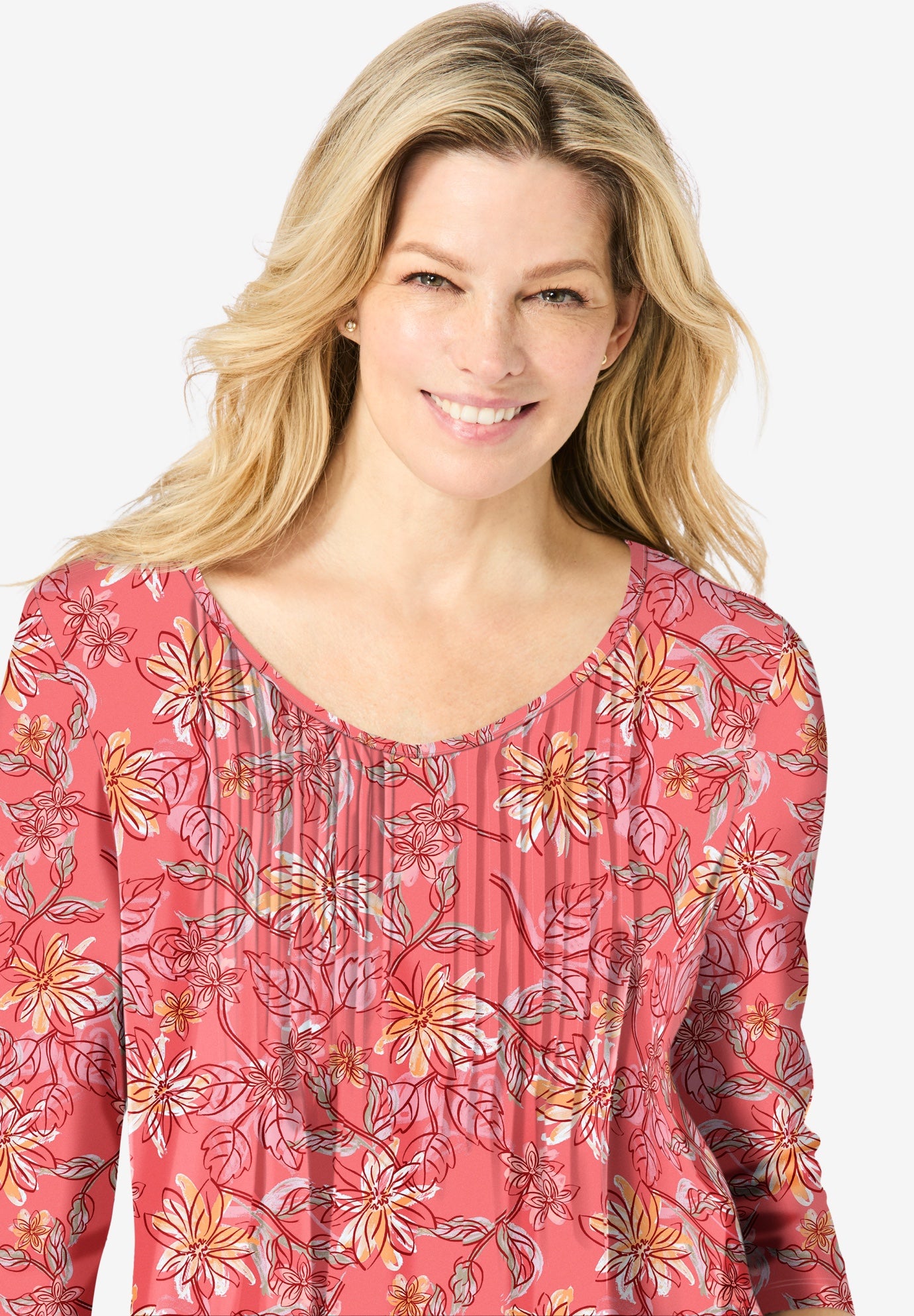V-Neck Pintucked Tunic image number 3