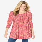 V-Neck Pintucked Tunic image number 0