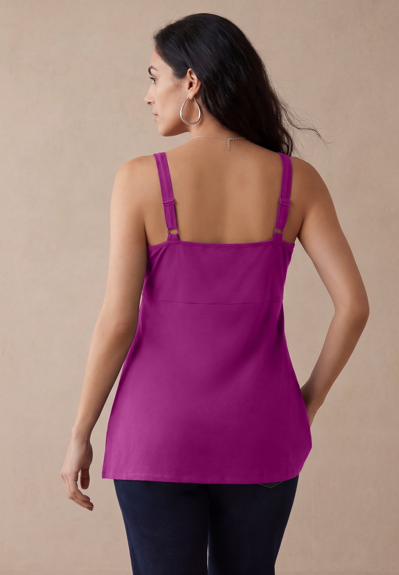 Stretch Cotton Shirred Tank image number 1