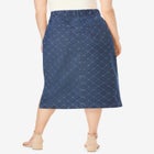 Comfort Waist Stretch Denim Midi Skirt image number null