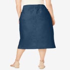 Comfort Waist Stretch Denim Midi Skirt image number null