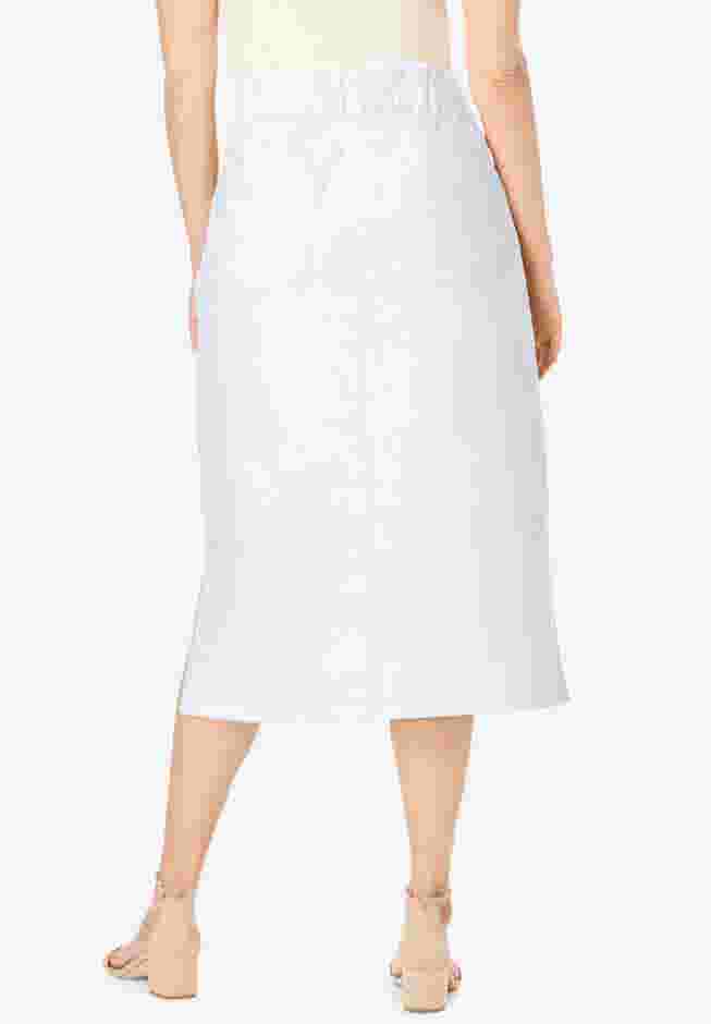 Comfort Waist Stretch Denim Midi Skirt image number 1
