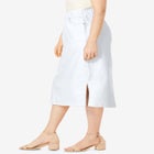 Comfort Waist Stretch Denim Midi Skirt image number null