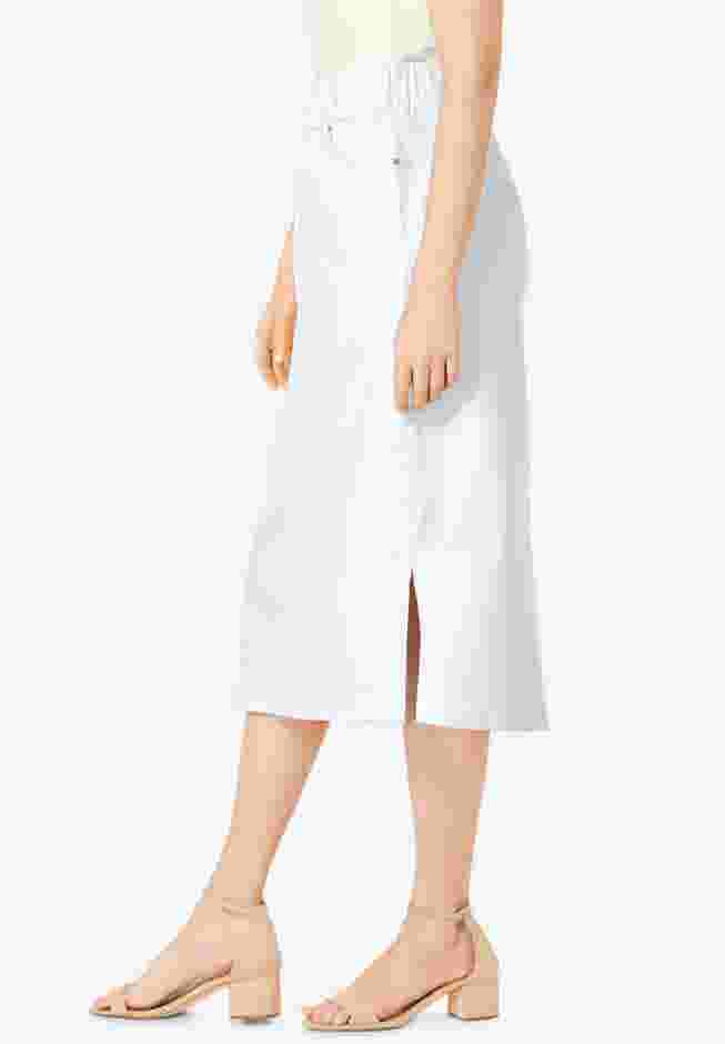 Comfort Waist Stretch Denim Midi Skirt image number 2