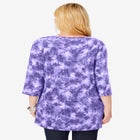 Perfect Printed Three-Quarter-Sleeve V-Neck Tunic image number null