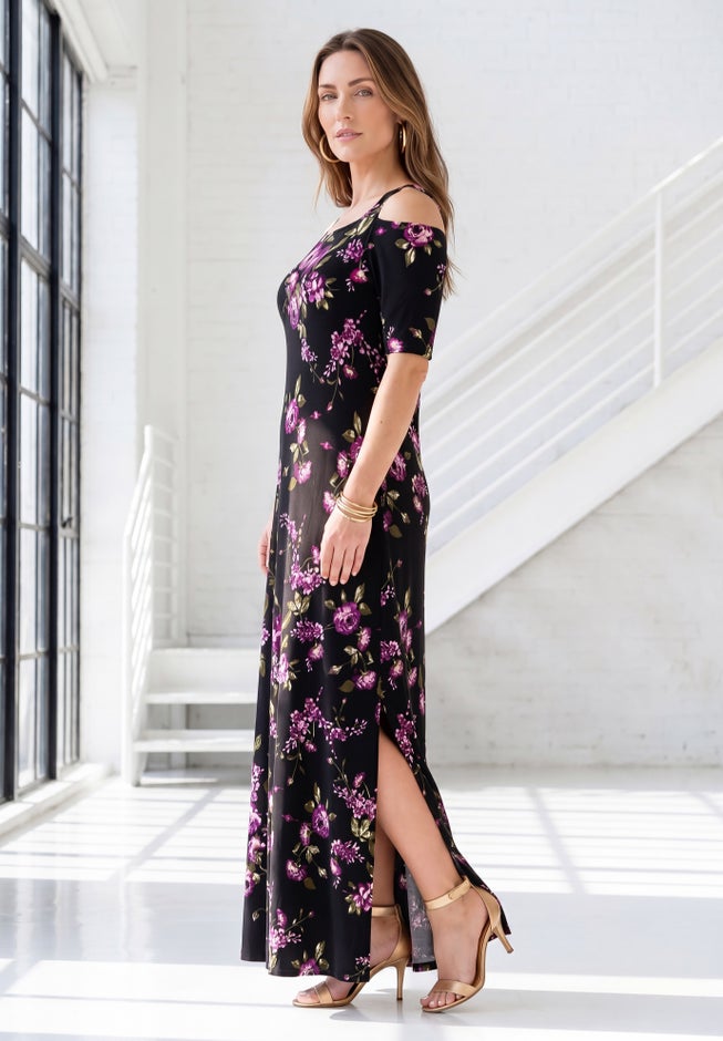 Plus Size Cold Shoulder Maxi Dress image number 1