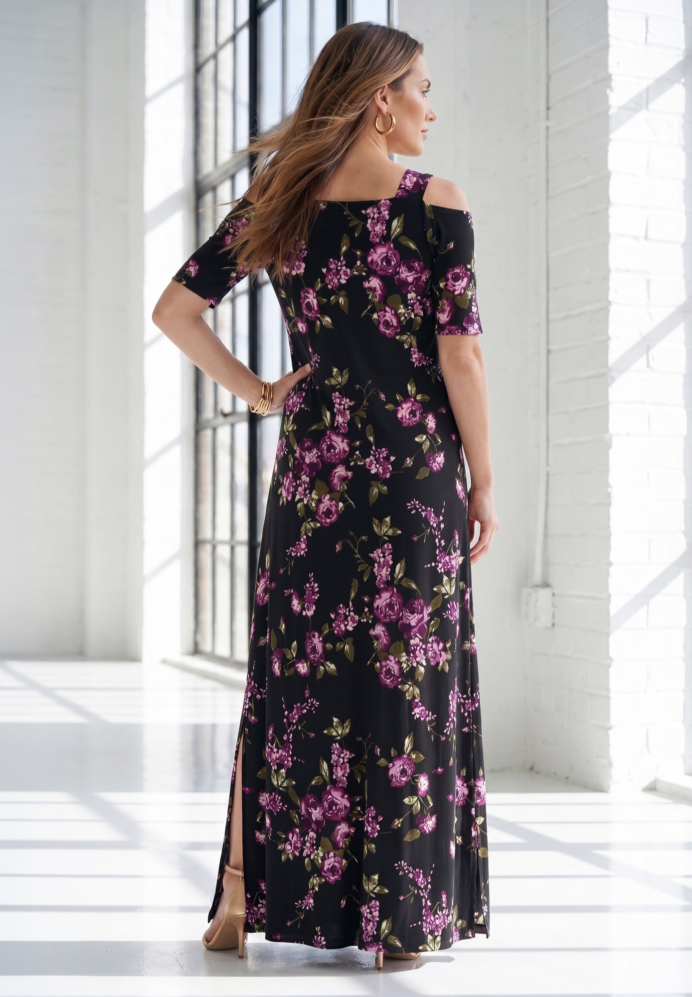 Plus Size Cold Shoulder Maxi Dress image number 2