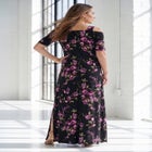 Plus Size Cold Shoulder Maxi Dress image number null