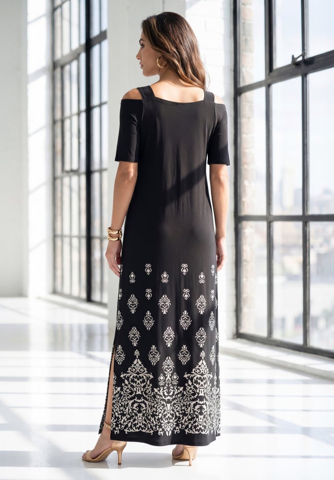 Plus Size Cold Shoulder Maxi Dress image number 1