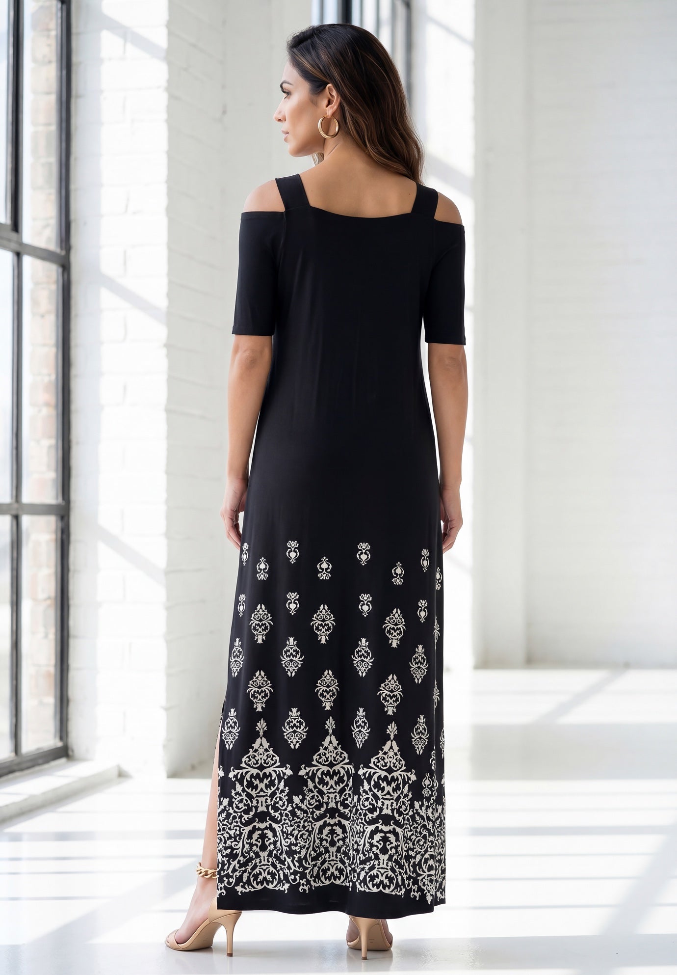Plus Size Cold Shoulder Maxi Dress image number 2