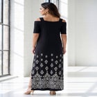 Plus Size Cold Shoulder Maxi Dress image number null