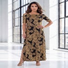 Plus Size Cold Shoulder Maxi Dress image number null